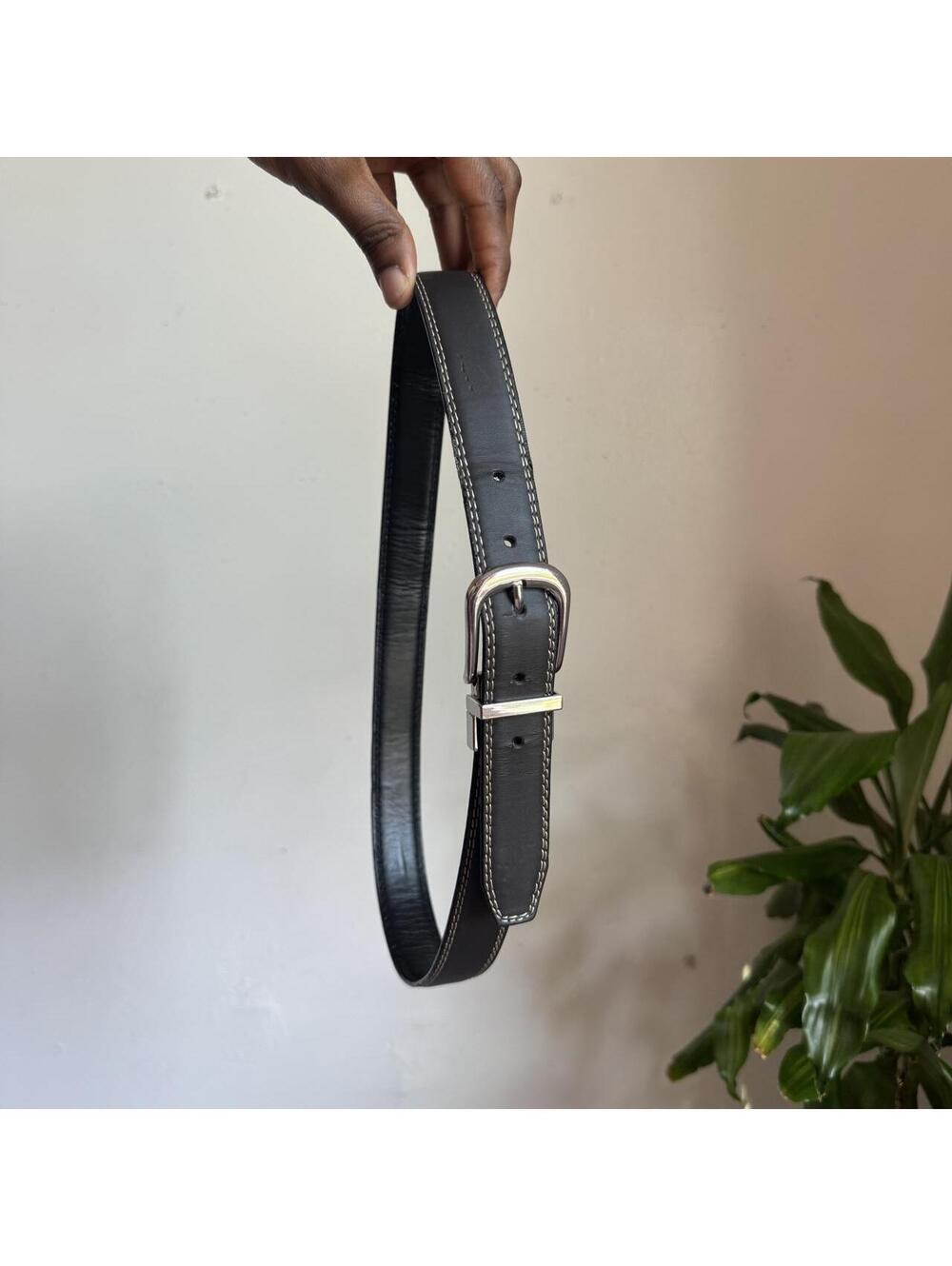 Wrangler Black & brown Reversible Leather Belt Silver Buckle women’s Size 32/80